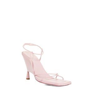 GIA/RHW Gia Borghini Strappy Leather Wedge Sandals in 2500 Pink Size 40 | US 10